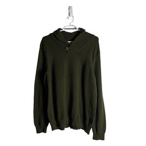 British Khaki Men's Olive Green Button Sweater